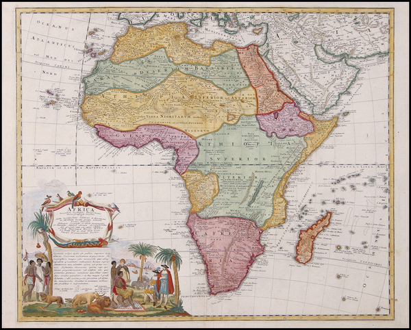 54-Africa and Africa Map By Homann Heirs