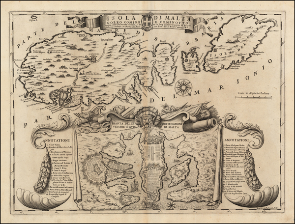 21-Mediterranean and Balearic Islands Map By Giacomo Giovanni Rossi - Giacomo Cantelli da Vignola