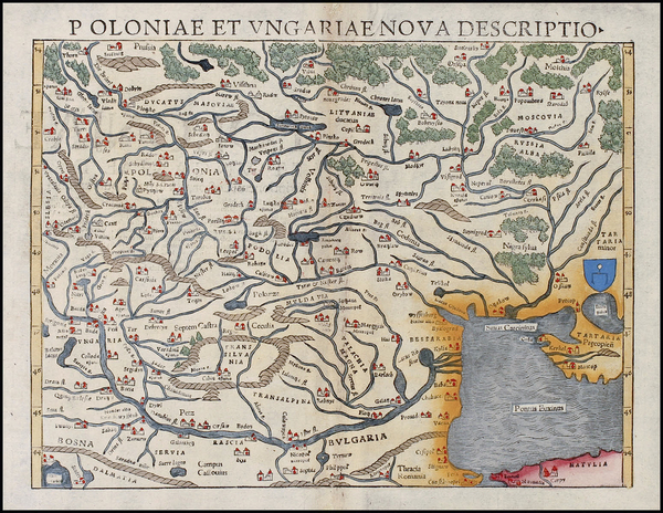 80-Europe, Poland, Russia, Hungary and Baltic Countries Map By Sebastian Munster