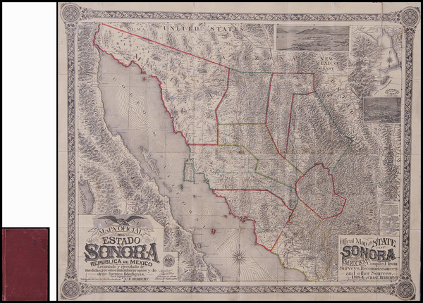 45-Southwest, Mexico, Baja California and California Map By Charles E. Herbert