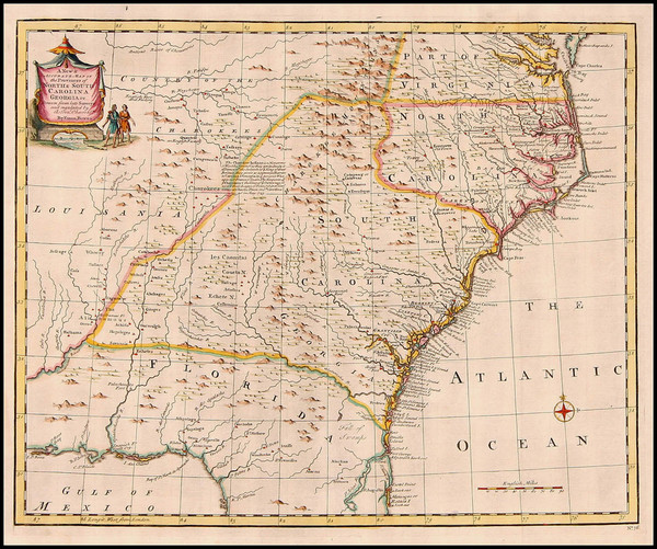 34-South and Southeast Map By Emanuel Bowen