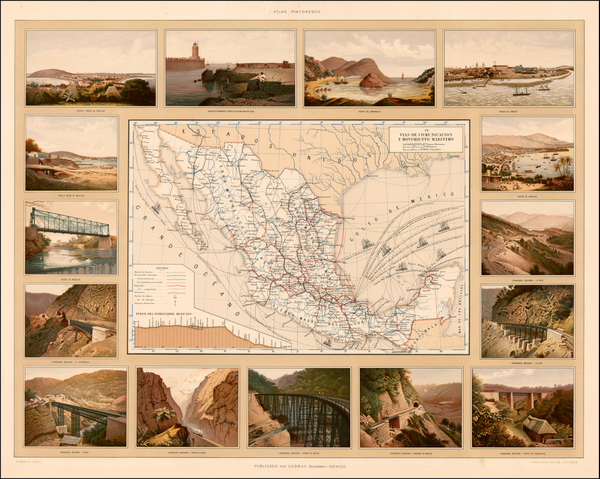 39-Mexico Map By Antonio Garcia y Cubas