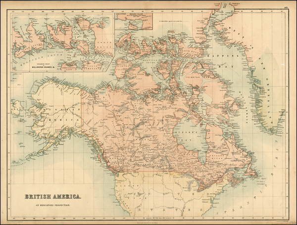 18-Polar Maps, Alaska and Canada Map By Adam & Charles Black