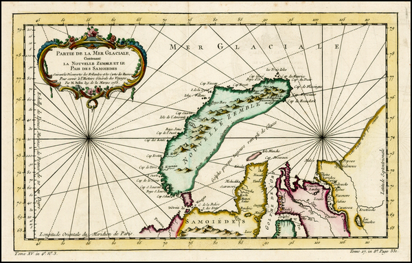 63-Polar Maps and Russia Map By Jacques Nicolas Bellin