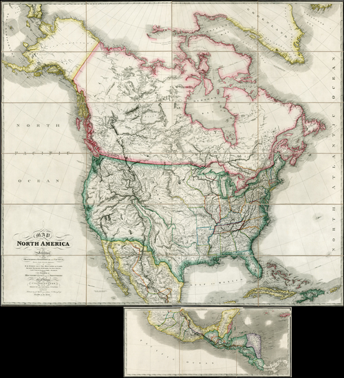 67-United States, Alaska, North America, Central America and Canada Map By James Wyld