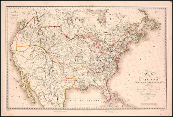 50-United States, Southwest and Rocky Mountains Map By Jean Baptiste Poirson / A.R. Fremin