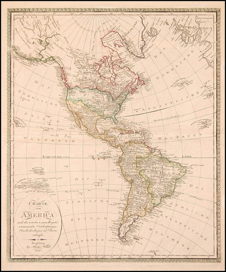 94-America Map By Johann Walch