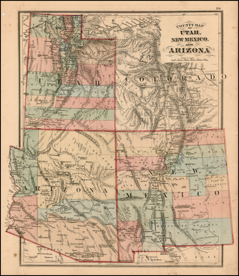 16-Southwest and Rocky Mountains Map By H.H. Lloyd / Warner & Beers