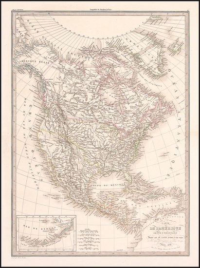 45-Texas and North America Map By Alexandre Emile Lapie