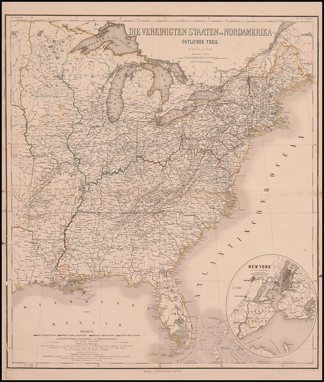 100-United States Map By Heinrich Kiepert / C. Poppey