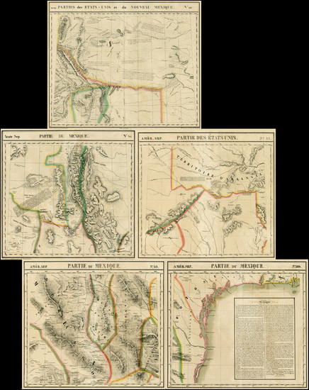 89-Texas, Southwest and Rocky Mountains Map By Philippe Marie Vandermaelen