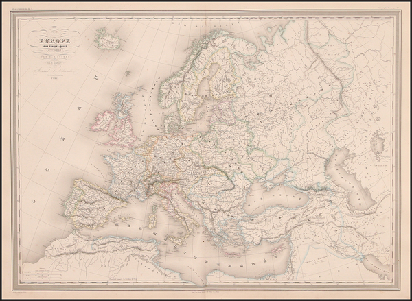 9-Europe and Europe Map By Adolphe Hippolyte Dufour