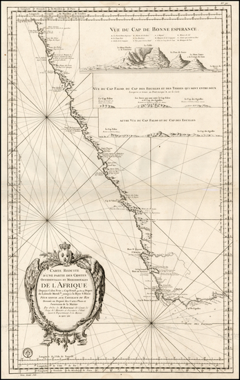 61-South Africa and West Africa Map By Depot de la Marine