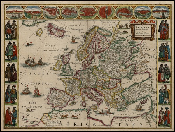 53-Europe Map By Willem Janszoon Blaeu