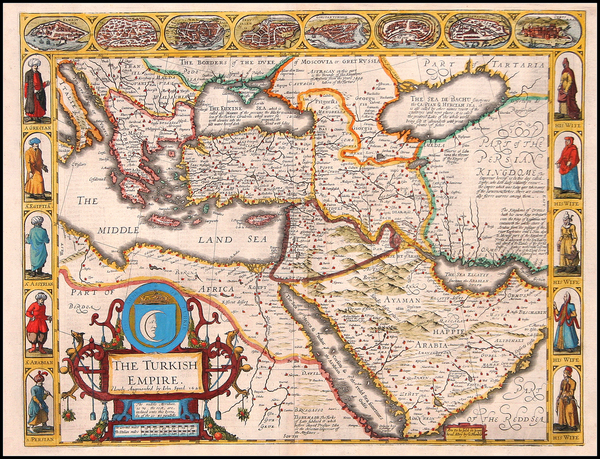 16-Europe, Turkey, Mediterranean, Asia, Middle East and Turkey & Asia Minor Map By John Speed