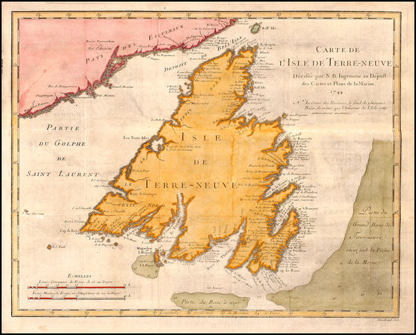 2-Canada Map By Jacques Nicolas Bellin