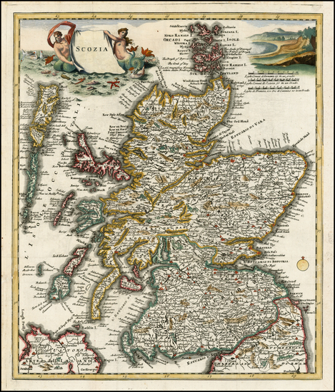 61-Scotland Map By Giambattista Albrizzi