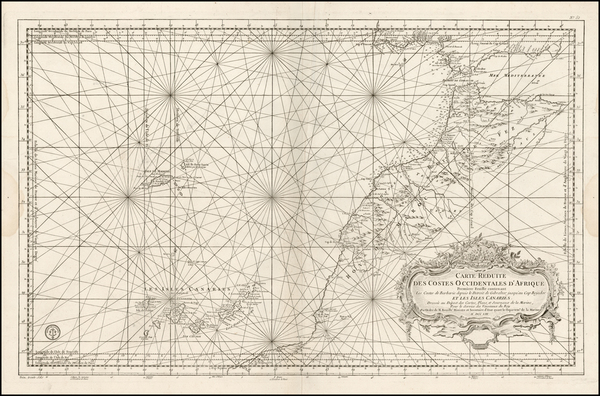 58-Atlantic Ocean, Africa, North Africa and West Africa Map By Depot de la Marine