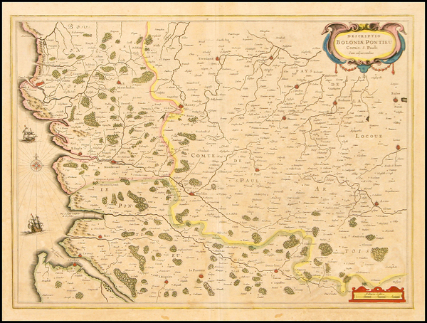 46-France Map By Jodocus Hondius