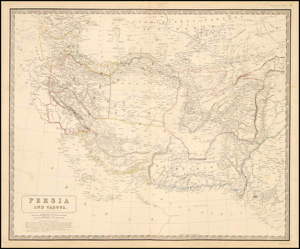 3-Asia, Central Asia & Caucasus and Middle East Map By W. & A.K. Johnston