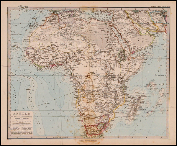 77-Africa and Africa Map By Adolf Stieler
