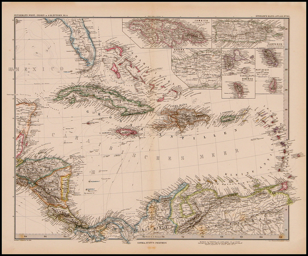 97-Caribbean Map By Adolf Stieler