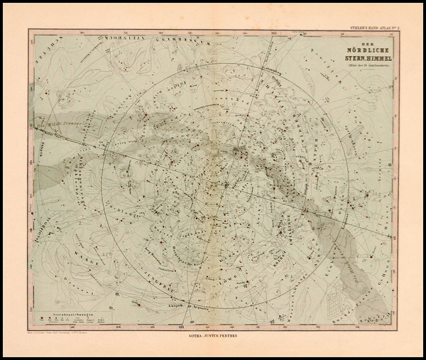 37-World, Celestial Maps and Curiosities Map By Adolf Stieler