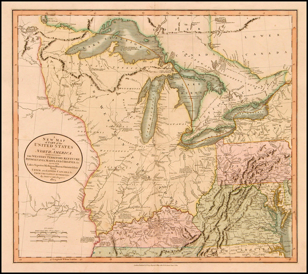 53-Mid-Atlantic, Midwest and Canada Map By John Cary