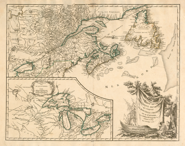 57-New England, Midwest and Canada Map By Didier Robert de Vaugondy