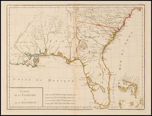 21-Florida, South and Southeast Map By Pierre Antoine Tardieu