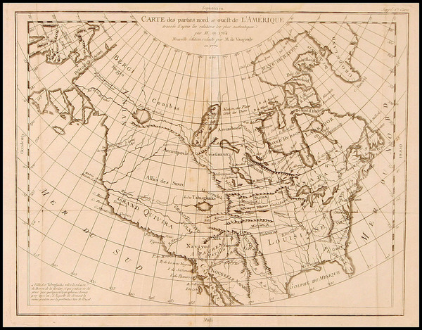 1-Alaska, North America and California Map By Denis Diderot / Didier Robert de Vaugondy