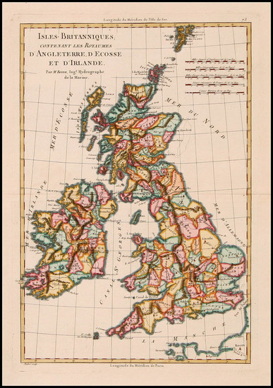 88-Europe and British Isles Map By Rigobert Bonne