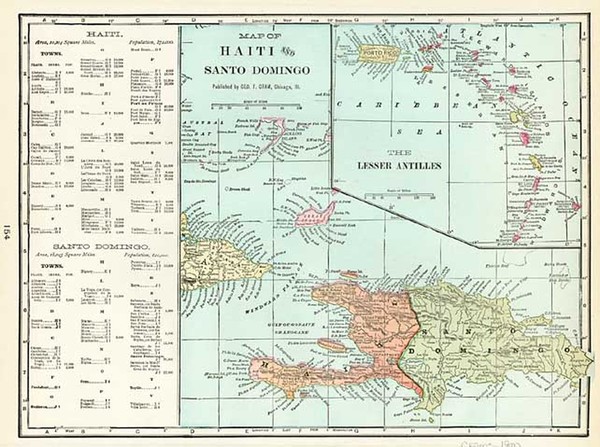 44-Caribbean Map By George F. Cram