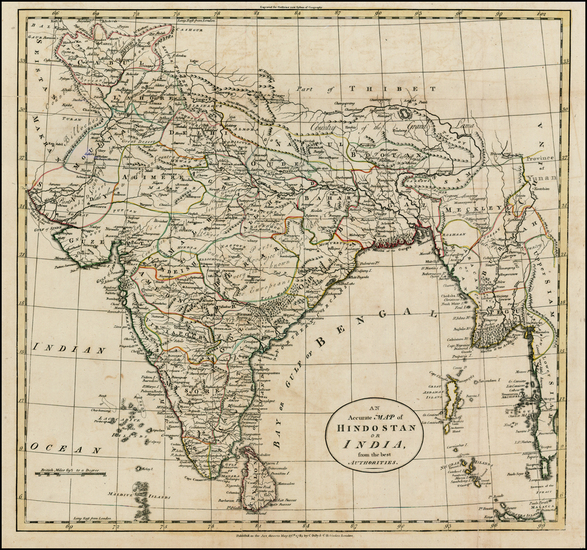 87-Asia, India and Southeast Asia Map By William Guthrie