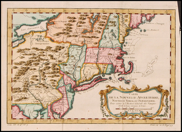 64-New England and Mid-Atlantic Map By Jacques Nicolas Bellin