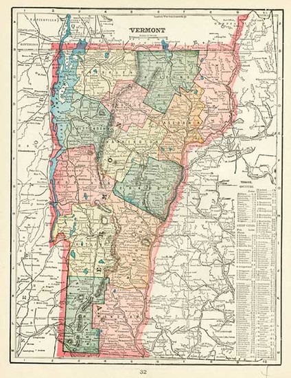 39-New England Map By George F. Cram