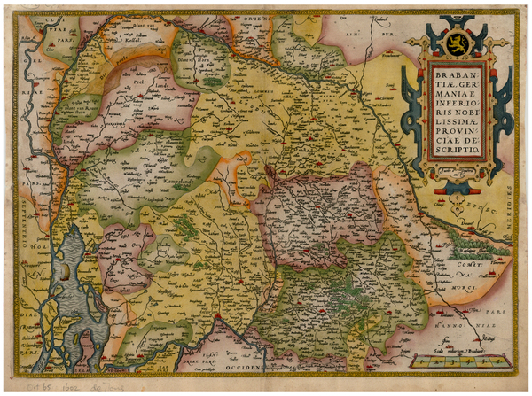 97-Netherlands Map By Abraham Ortelius