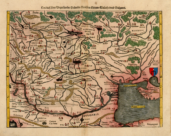 63-Europe, Austria, Poland, Russia, Ukraine, Hungary and Romania Map By Sebastian Munster