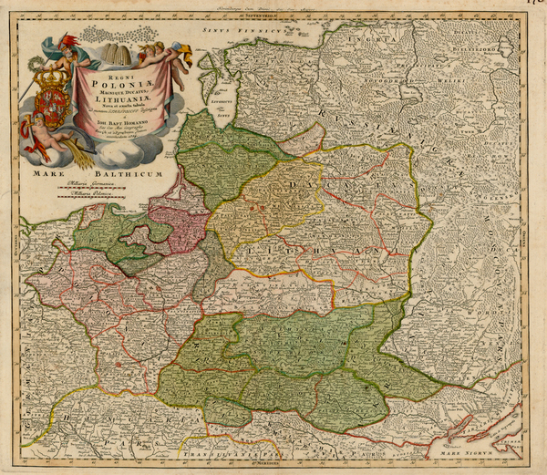 68-Europe, Poland, Russia, Baltic Countries and Germany Map By Johann Baptist Homann