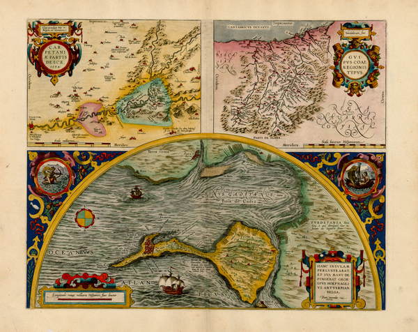 19-Spain Map By Abraham Ortelius