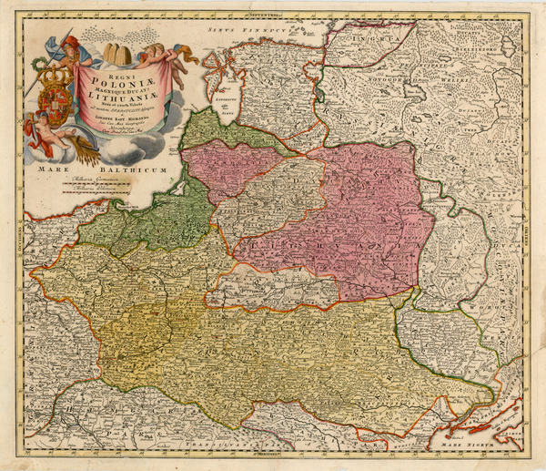 13-Europe, Poland, Russia, Baltic Countries and Germany Map By Johann Baptist Homann