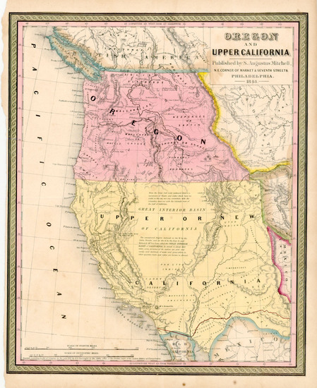 9-Southwest, Rocky Mountains and California Map By Samuel Augustus Mitchell