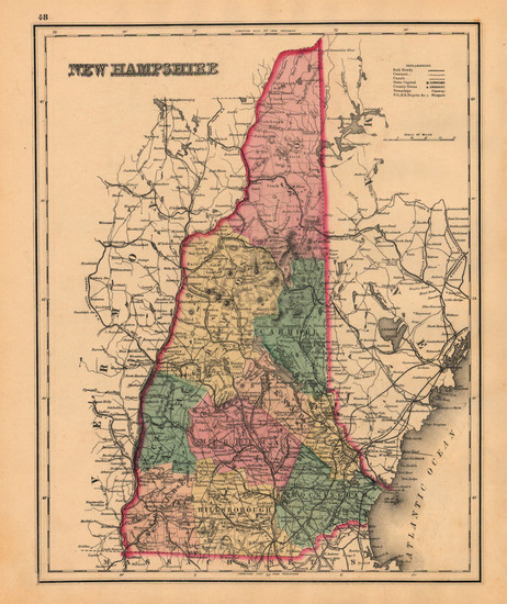 80-New England Map By O.W. Gray