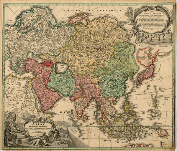 62-Asia, Asia, Australia & Oceania and Australia Map By Johann Baptist Homann