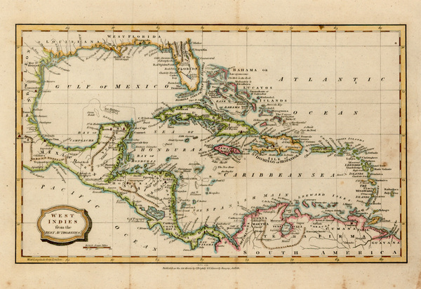 45-South, Southeast, Caribbean and Central America Map By Charles Brightly  &  E. Kinnersly