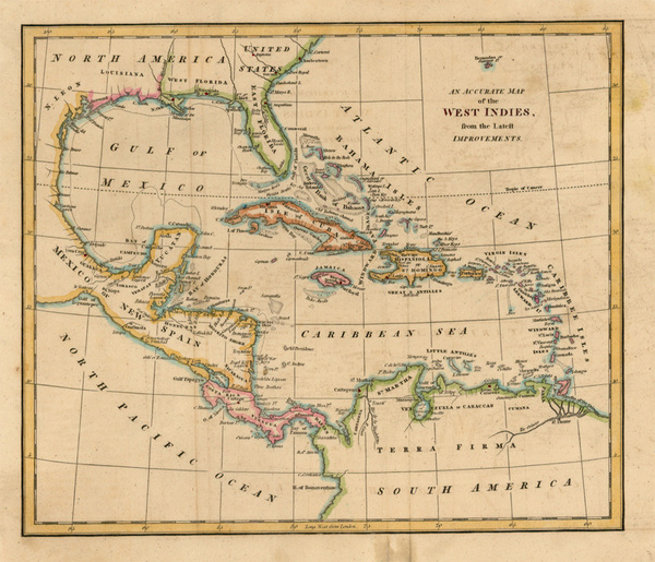 31-South, Southeast, Caribbean and Central America Map By Robert Wilkinson