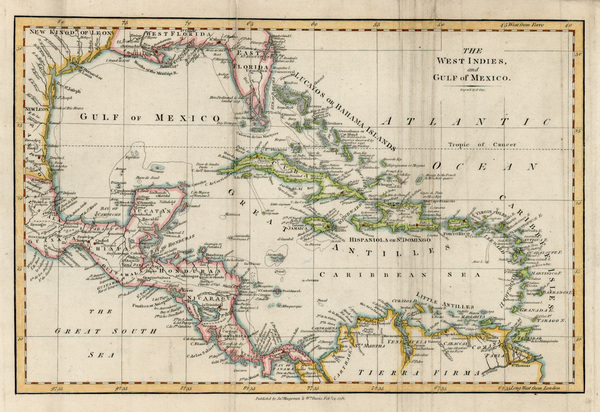 90-Southeast, Caribbean and Central America Map By James Mac Gowan  &  William Davis