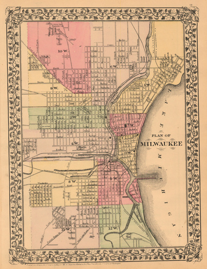 74-Midwest Map By Samuel Augustus Mitchell Jr.