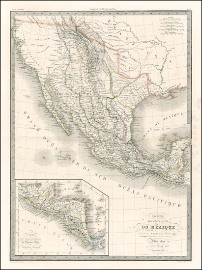 93-United States, Texas and Southwest Map By Alexandre Emile Lapie