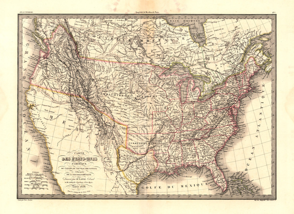 80-United States, Texas and Southwest Map By Alexandre Emile Lapie